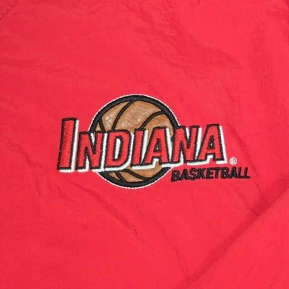Vintage Indiana Basketball Pullover Windbreaker Jacket XL Red Nylon Captivating